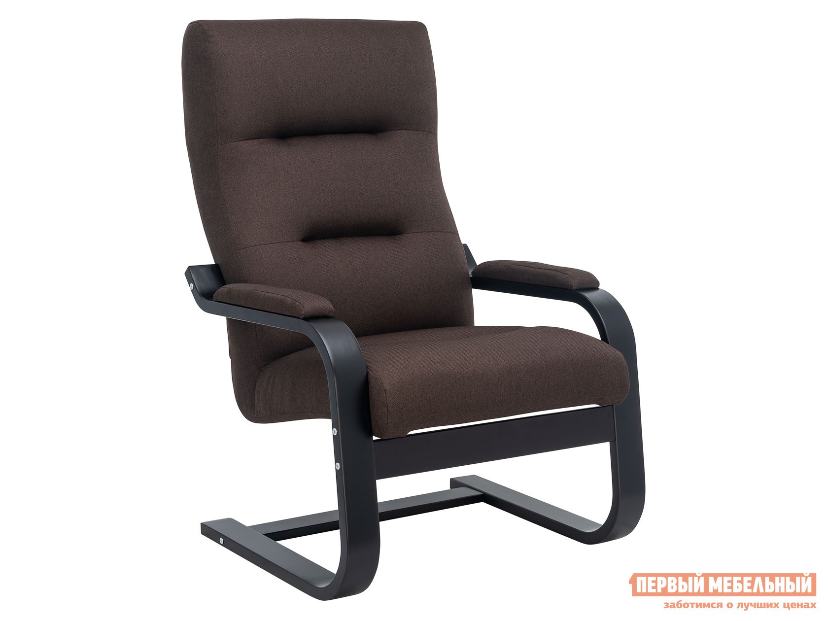 Кресло-качалка  Освальд Люкс Черный / Коричневый, жаккард