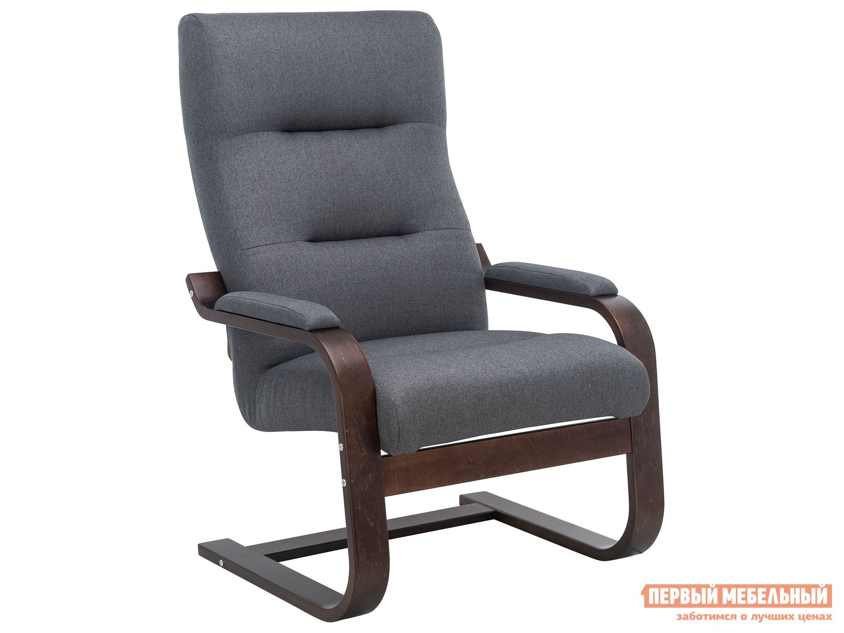 Кресло-качалка  Освальд Люкс Орех / Серый, жаккард