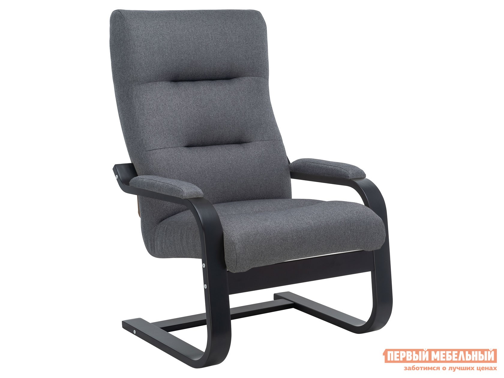 Кресло-качалка  Освальд Люкс Черный / Серый, жаккард