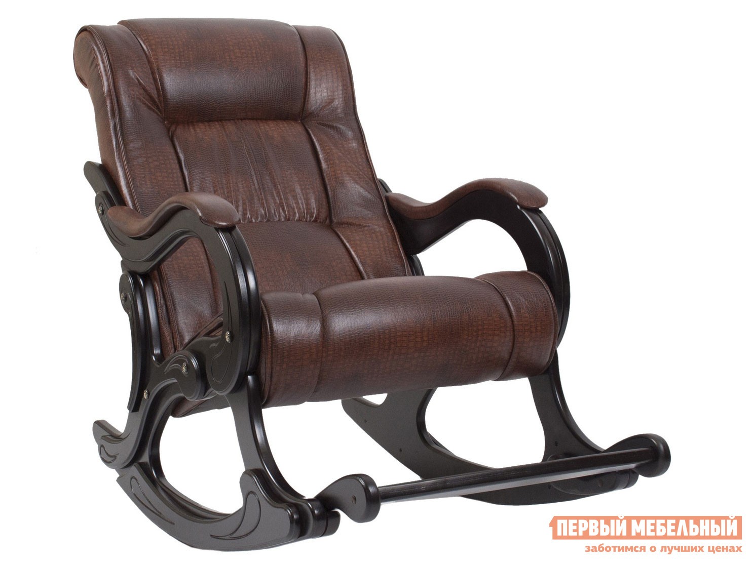 Кресло-качалка  Амальфи Венге, Антик крокодил, экокожа