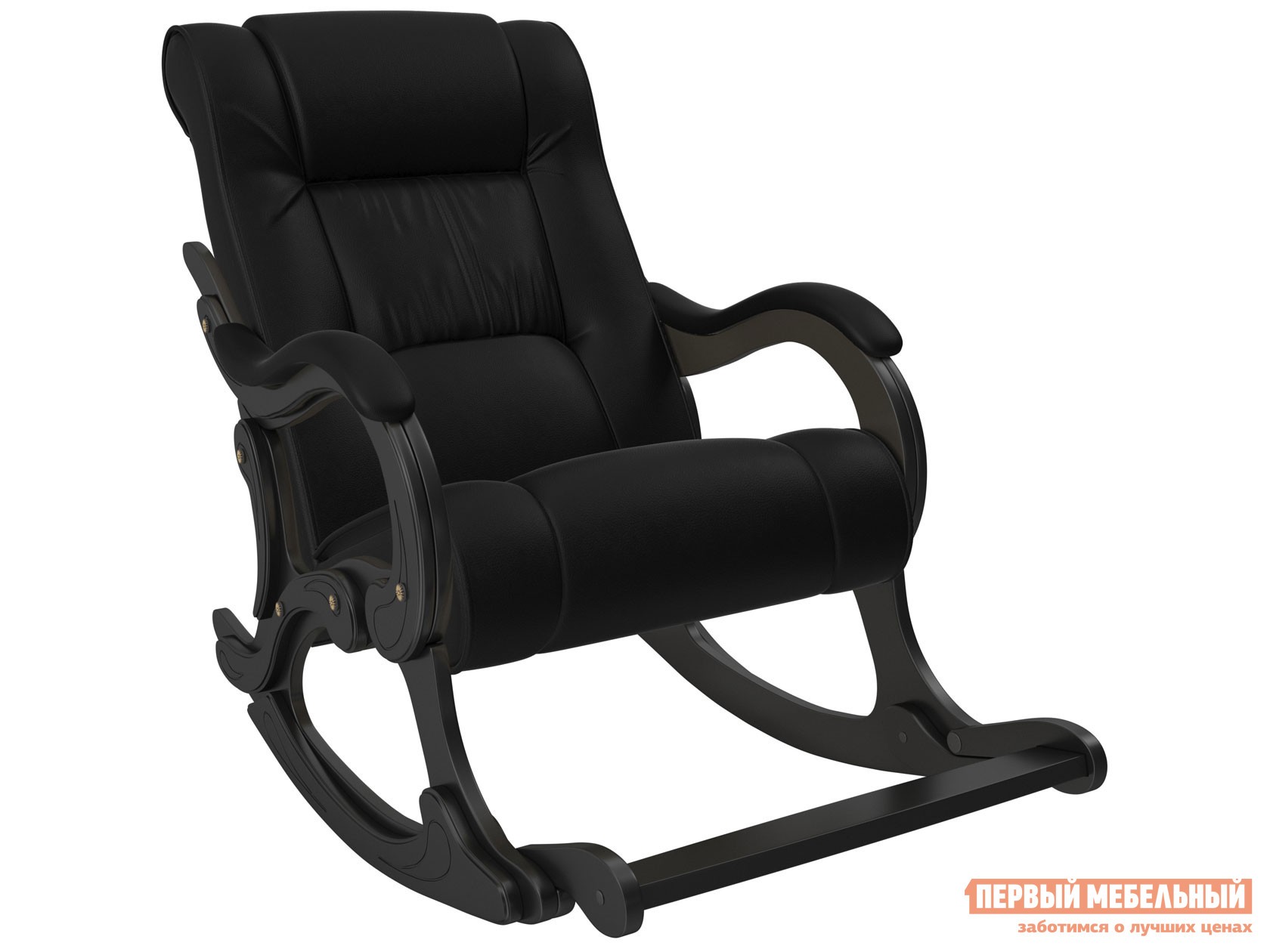 Кресло-качалка  Амальфи Венге, Черный, экокожа