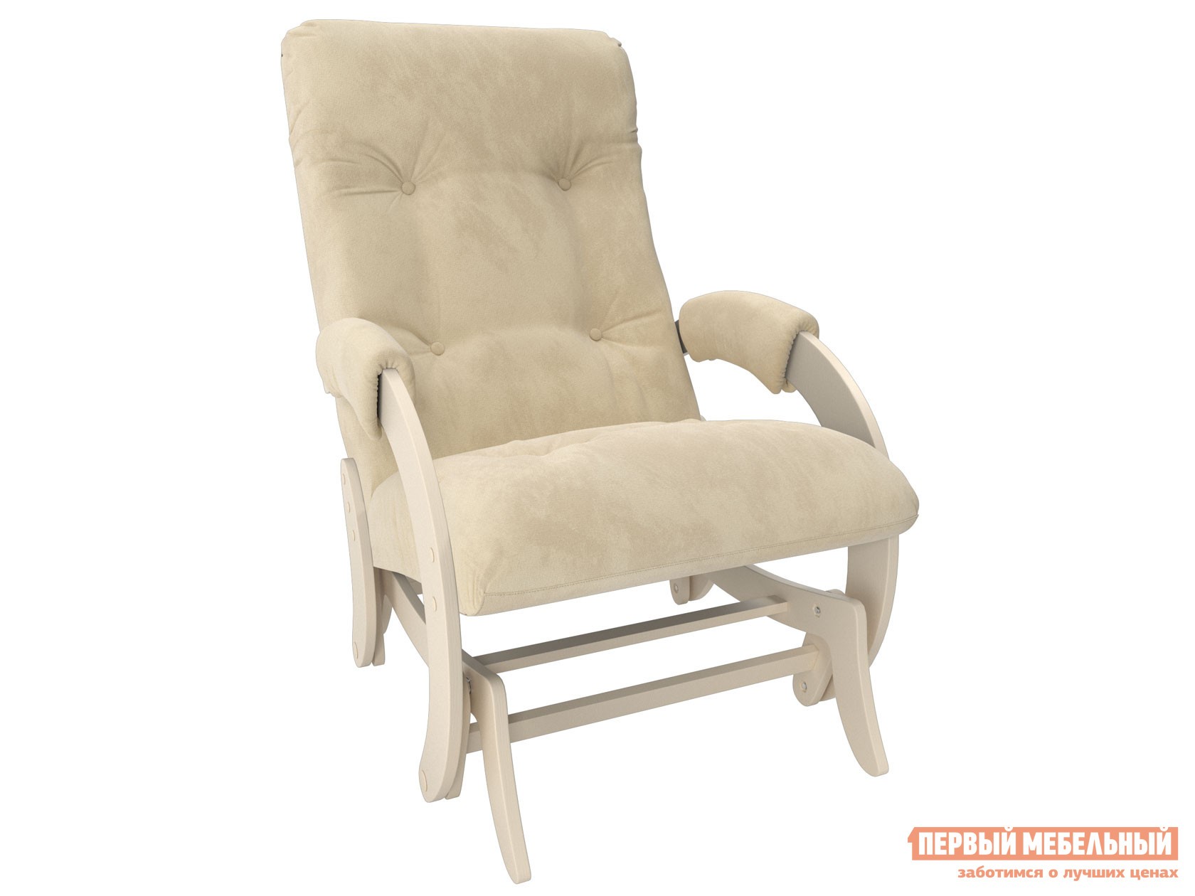 Кресло-качалка  Бергамо Дуб Шампань, Ваниль, велюр