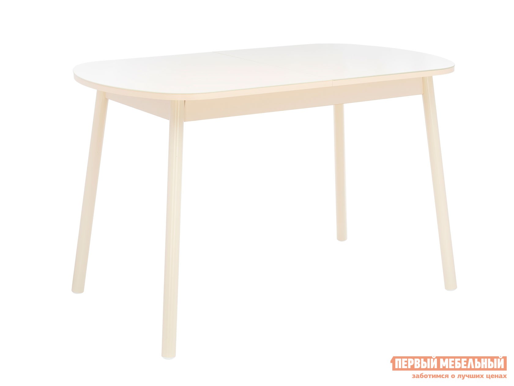 Кухонный стол  Leset Мидел Металл крем / Стекло крем