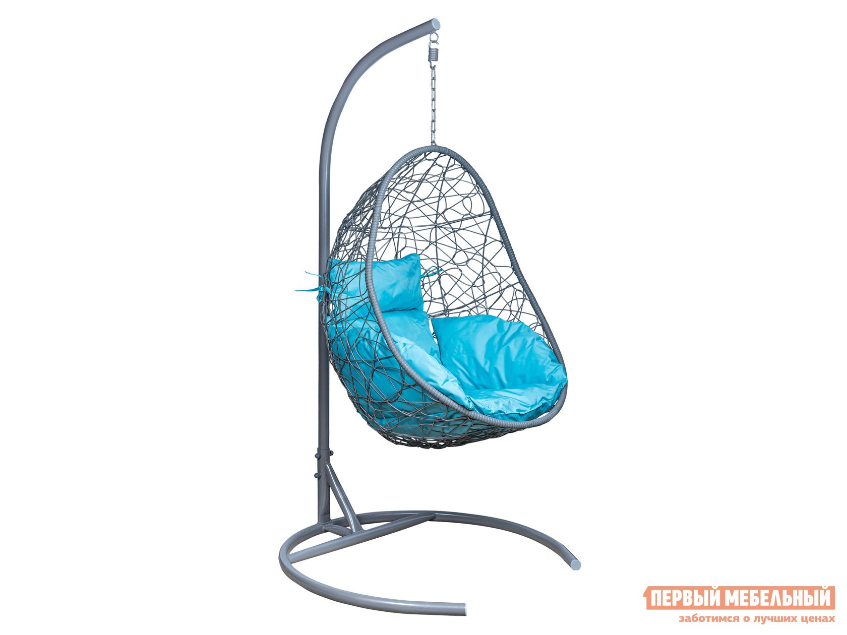 Подвесное кресло  Подвесное кресло LESET Сaoha Серый металлик, ротанг / Бирюза, ткань