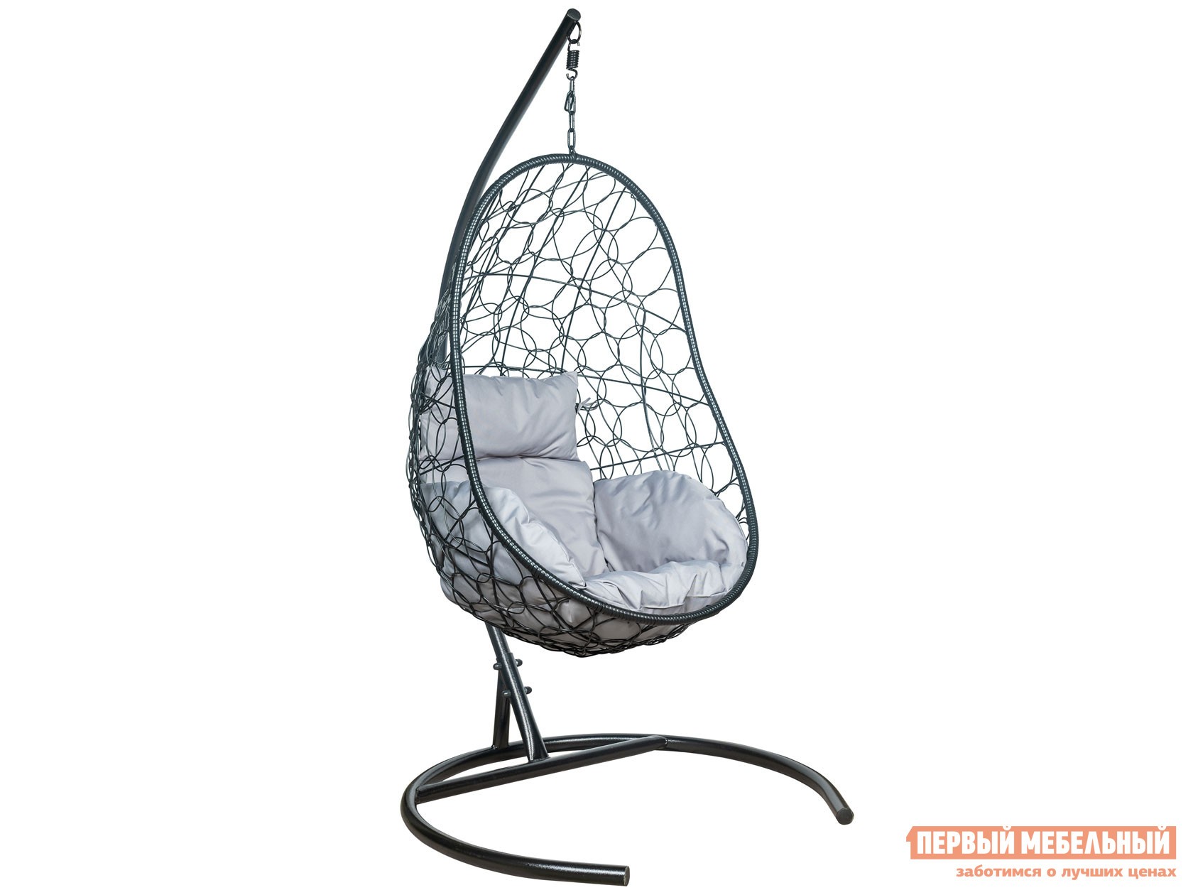 Подвесное кресло  Подвесное кресло LESET Ажур Черный ротанг / Светло-серый, ткань