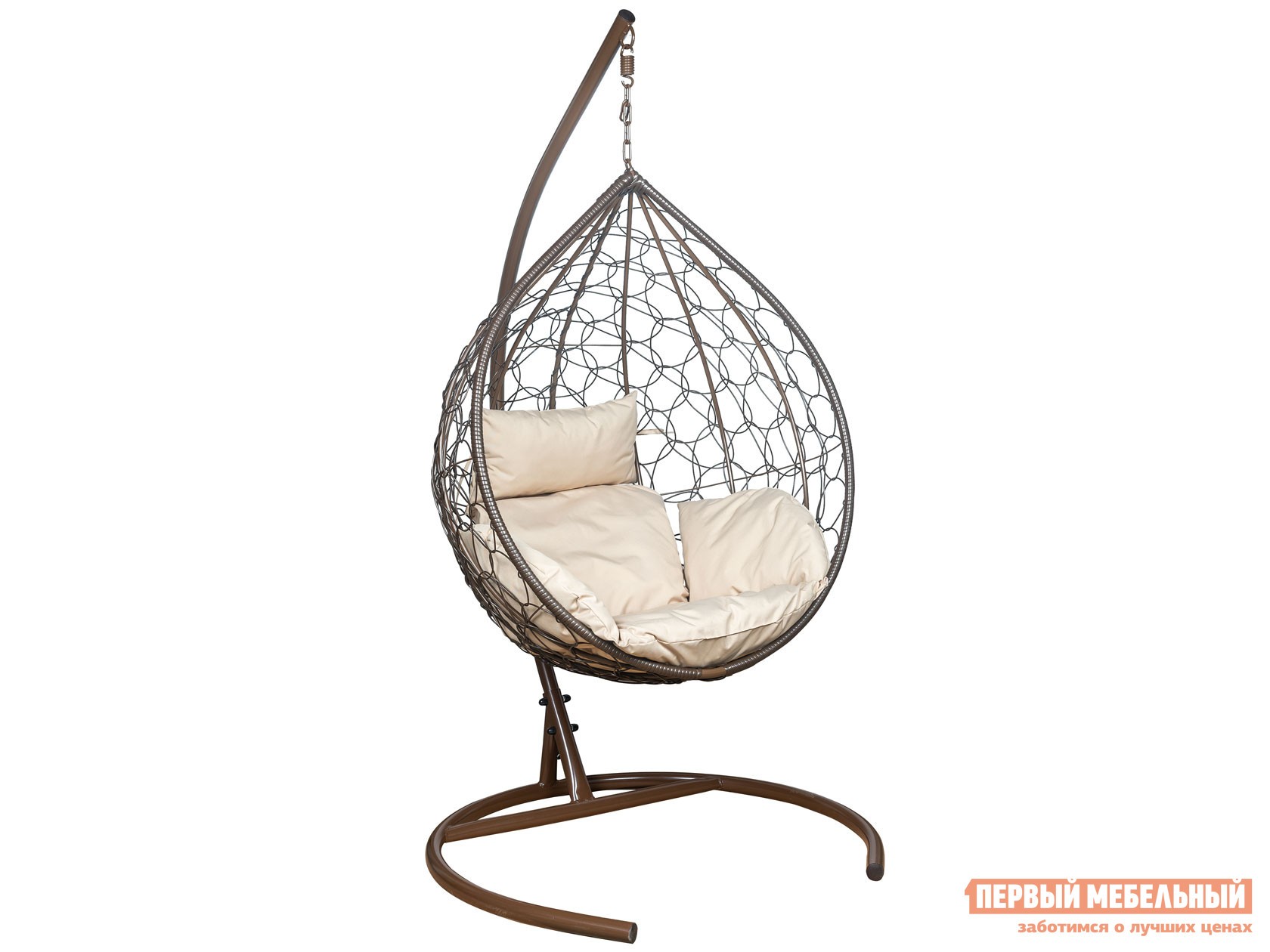 Подвесное кресло  Подвесное кресло LESET Эва Коричневый, ротанг / Бежевый, ткань