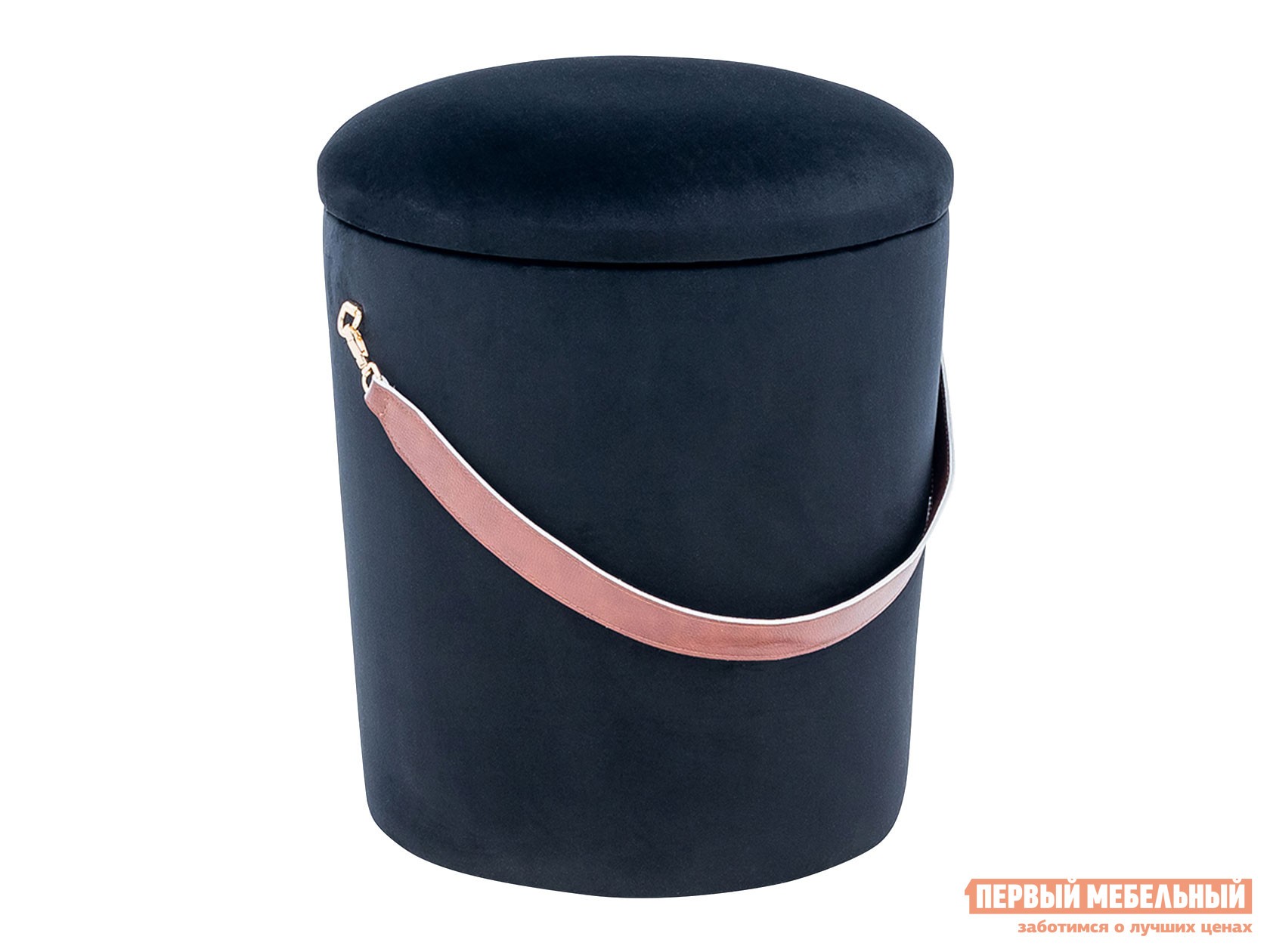 Пуфик  Бакет Черный, велюр, Большой