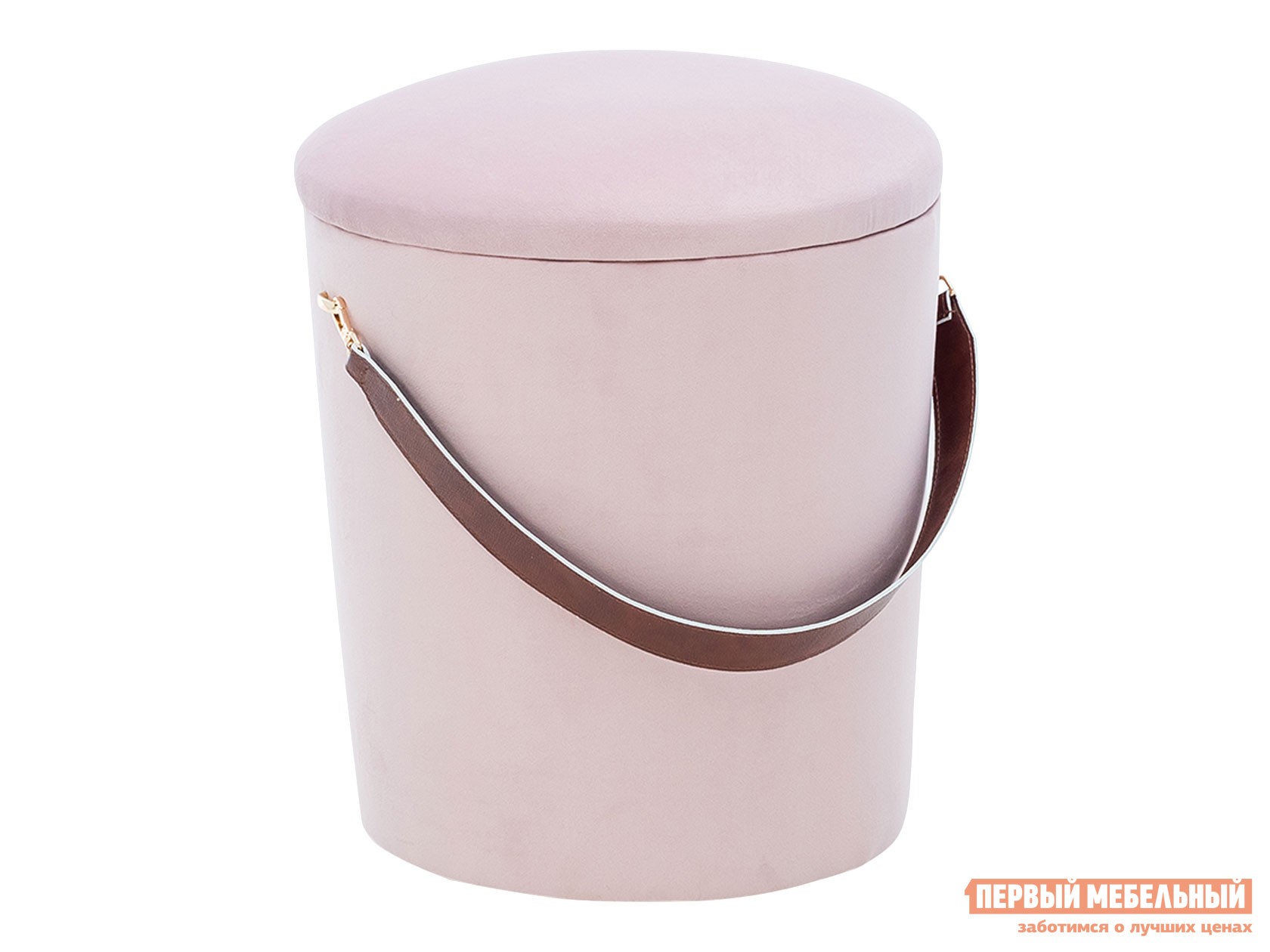 Пуфик  Бакет Бежево-розовый, велюр , Малый