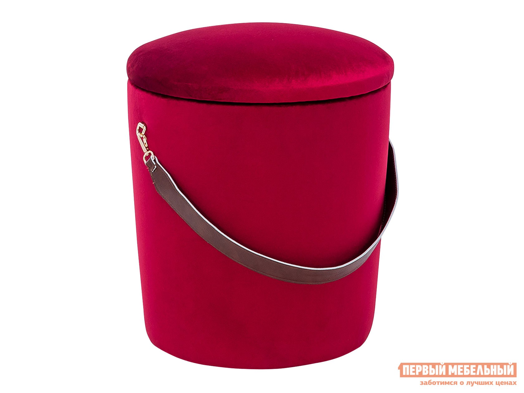 Пуфик  Бакет Вишня, велюр, Большой