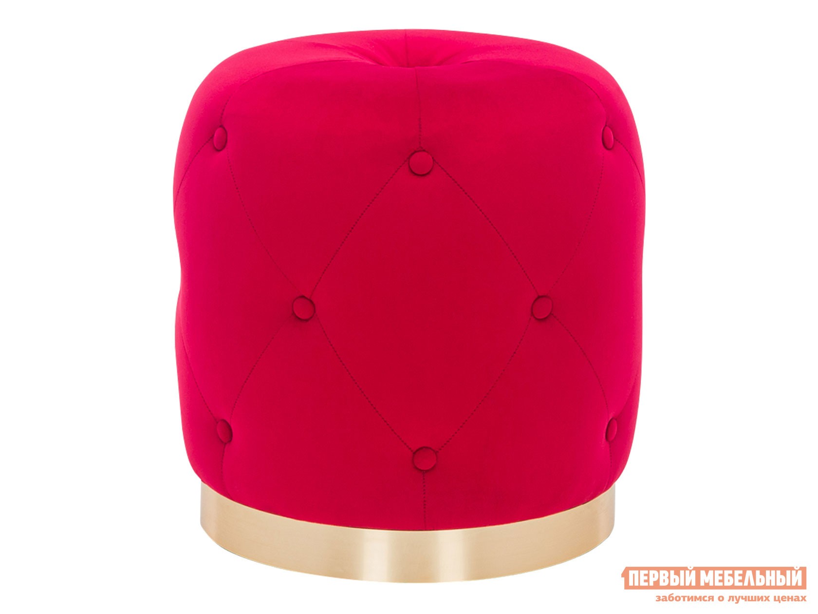 Пуфик  Марко Красный, велюр / Латунь