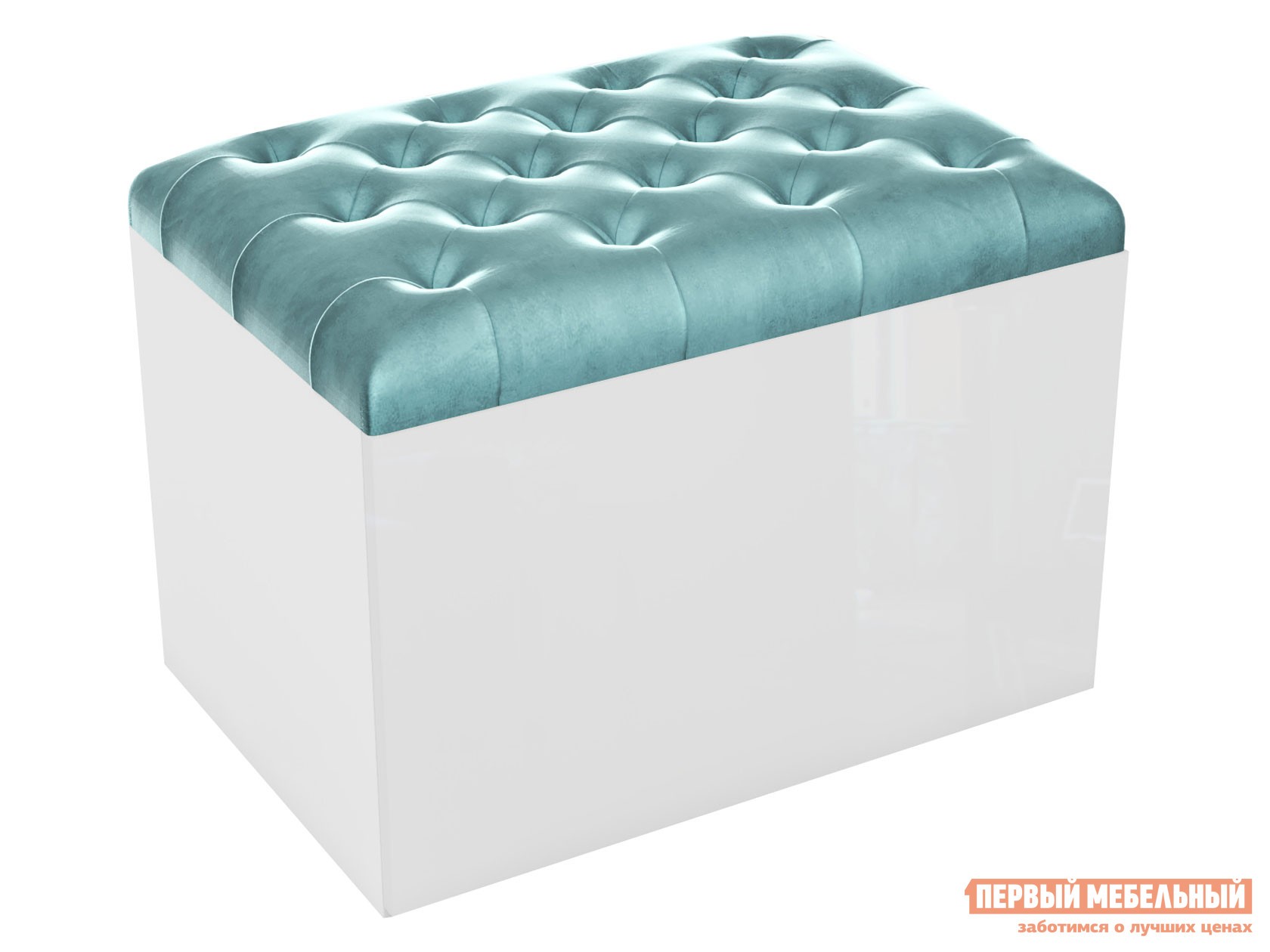 Обувница  Графтон Белый лак / Bella 08 Бирюзовый, Ширина 650 мм