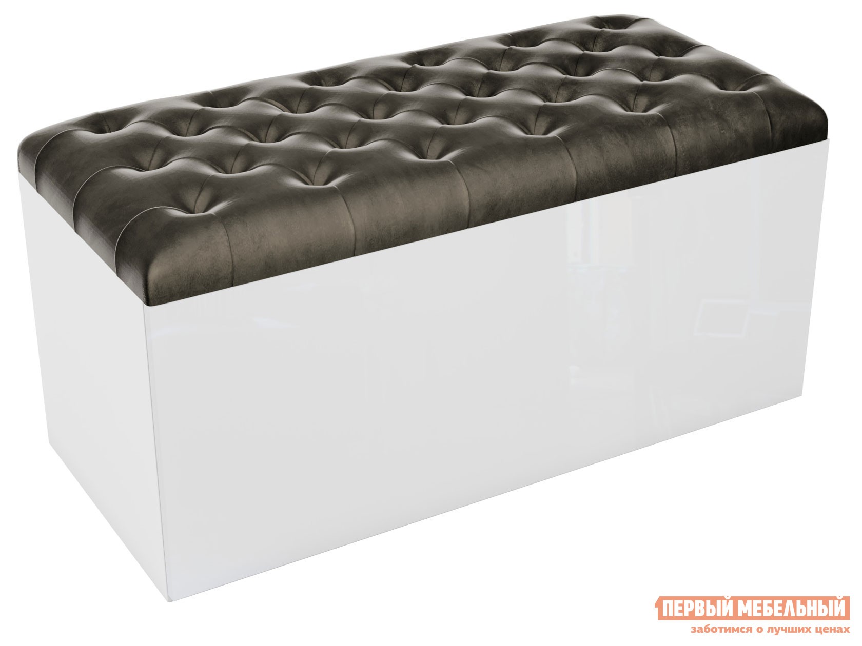 Обувница  Графтон Белый лак / Bella 12 Графит, Ширина 950 мм