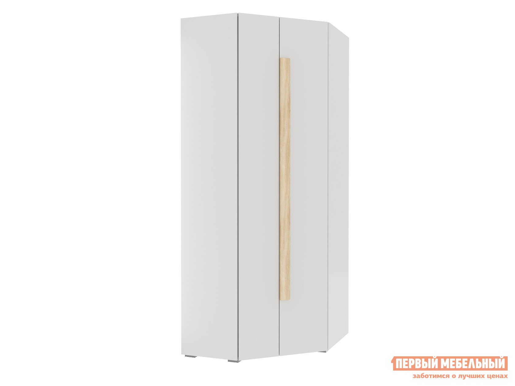 Распашной шкаф  Куба Дуб Сонома / Белый глянец