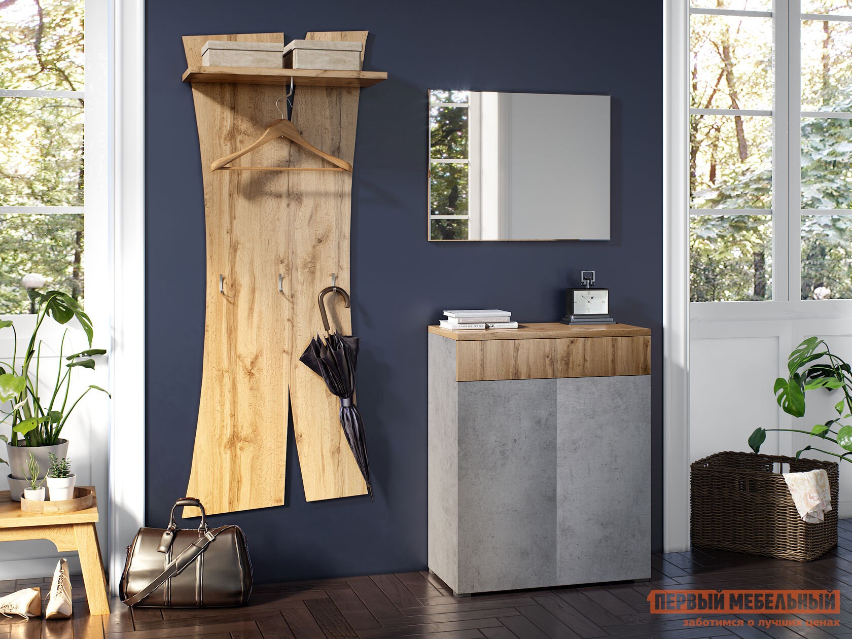 Прихожая  Сахара Дуб Ватан / Бетон Чикаго