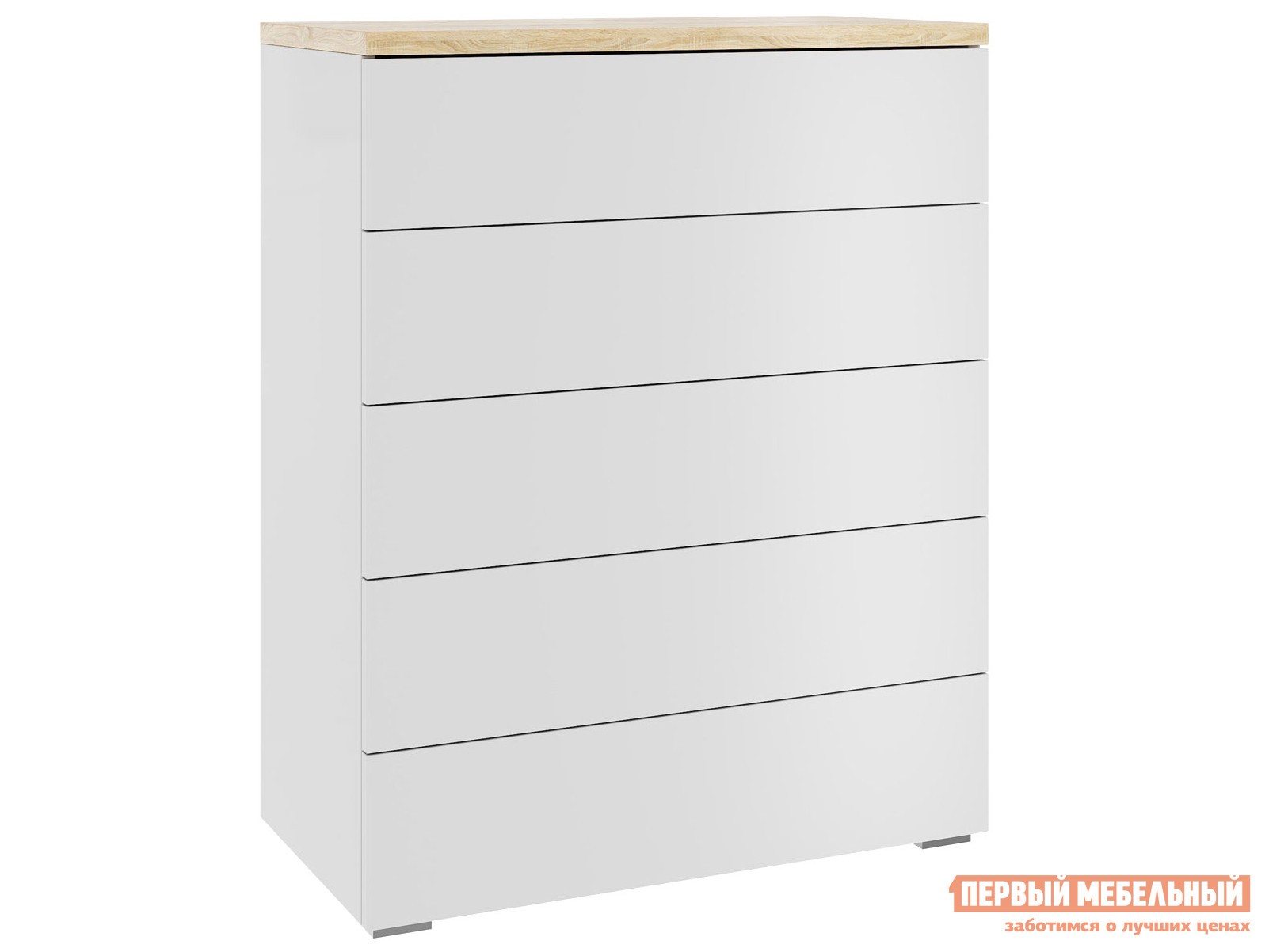 Комод  Куба Дуб Сонома / Белый глянец