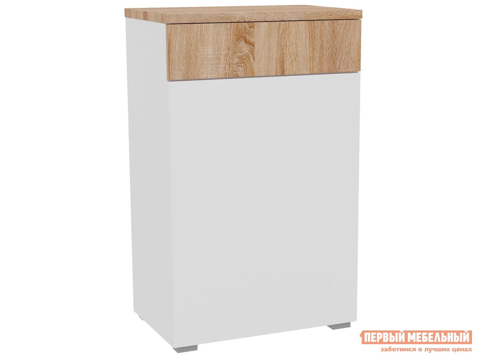 Комод  Куба Дуб Сонома / Белый глянец