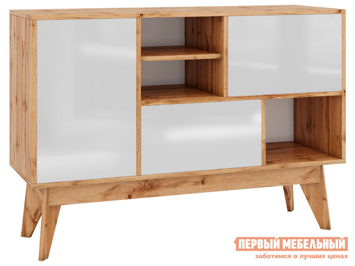 ТВ-тумба  Хелен Дуб Ватан / Белый лак