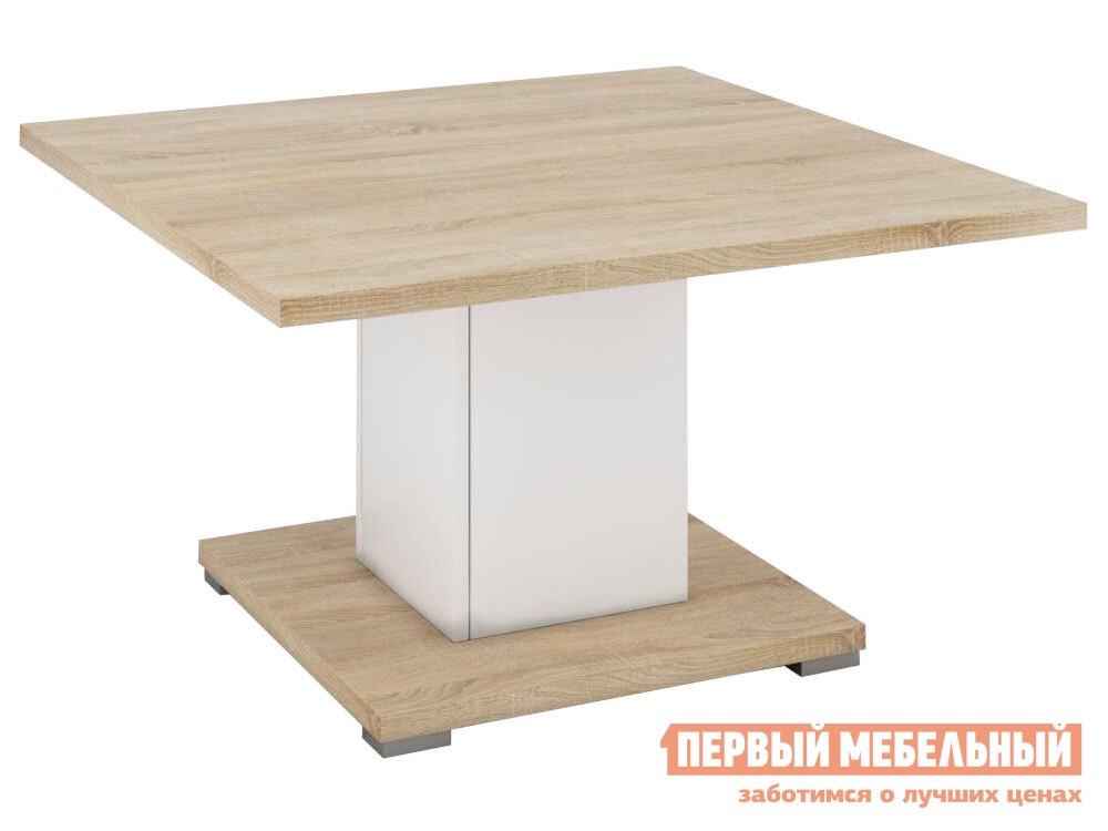 Журнальный столик  Куба Дуб Сонома / Белый глянец