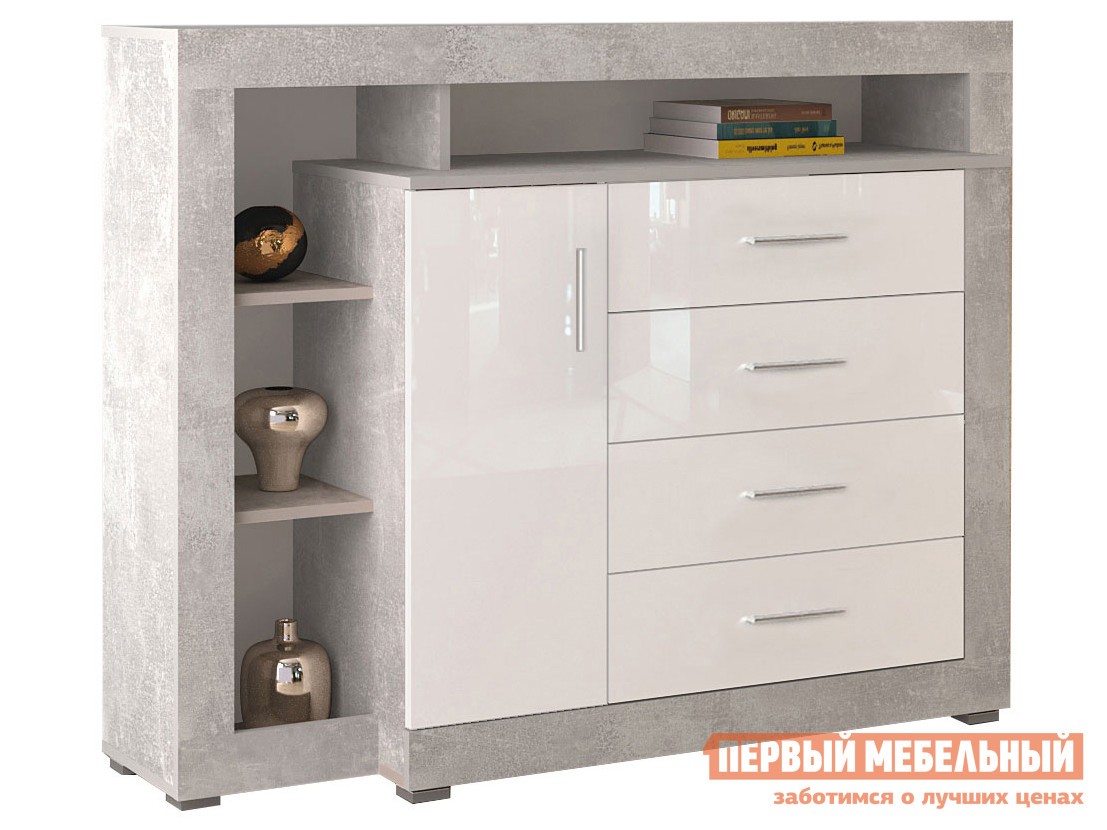 Комод  Аюшта Atelier светлый / Белый глянец