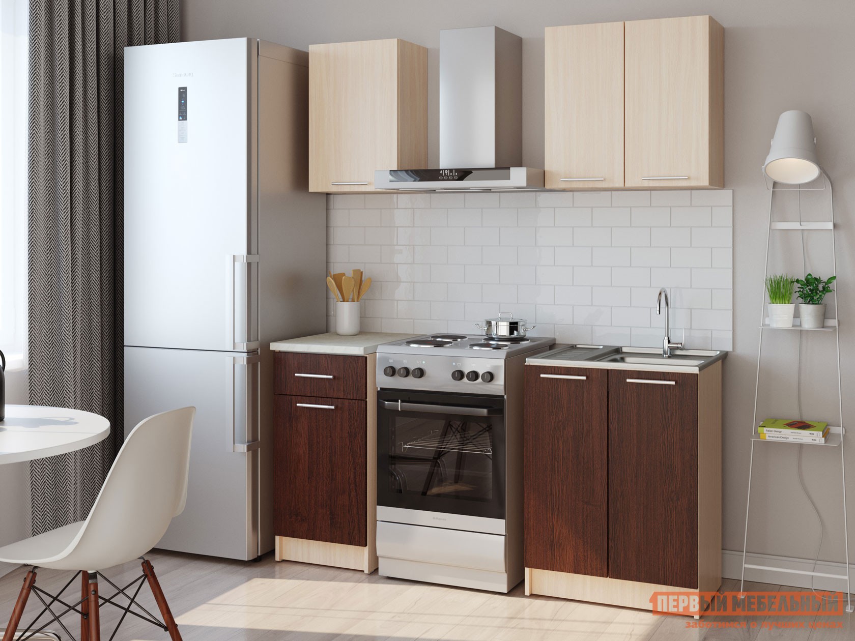 Кухонный гарнитур  Далари 100 см Венге / Дуб Кремона