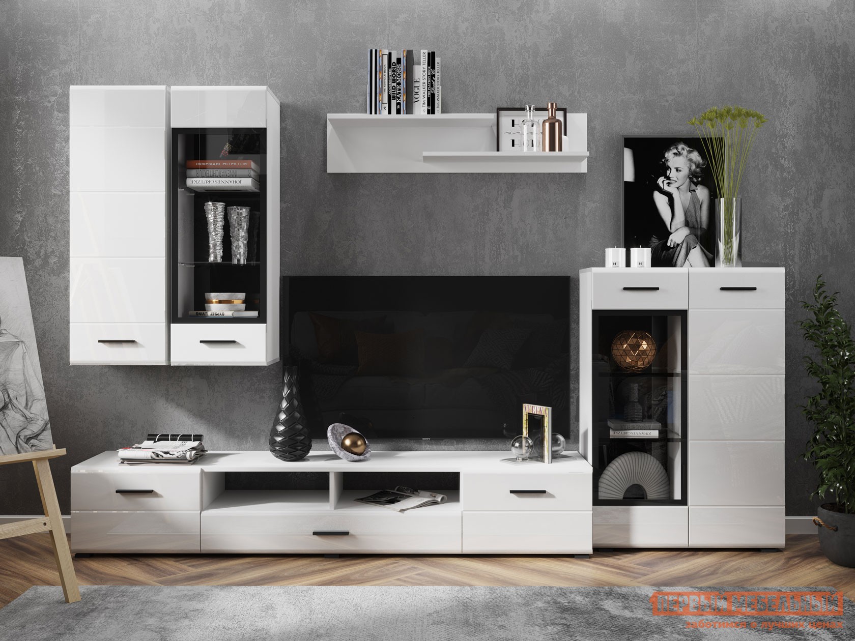 Гостиная  Глосс Белый / Белый глянец