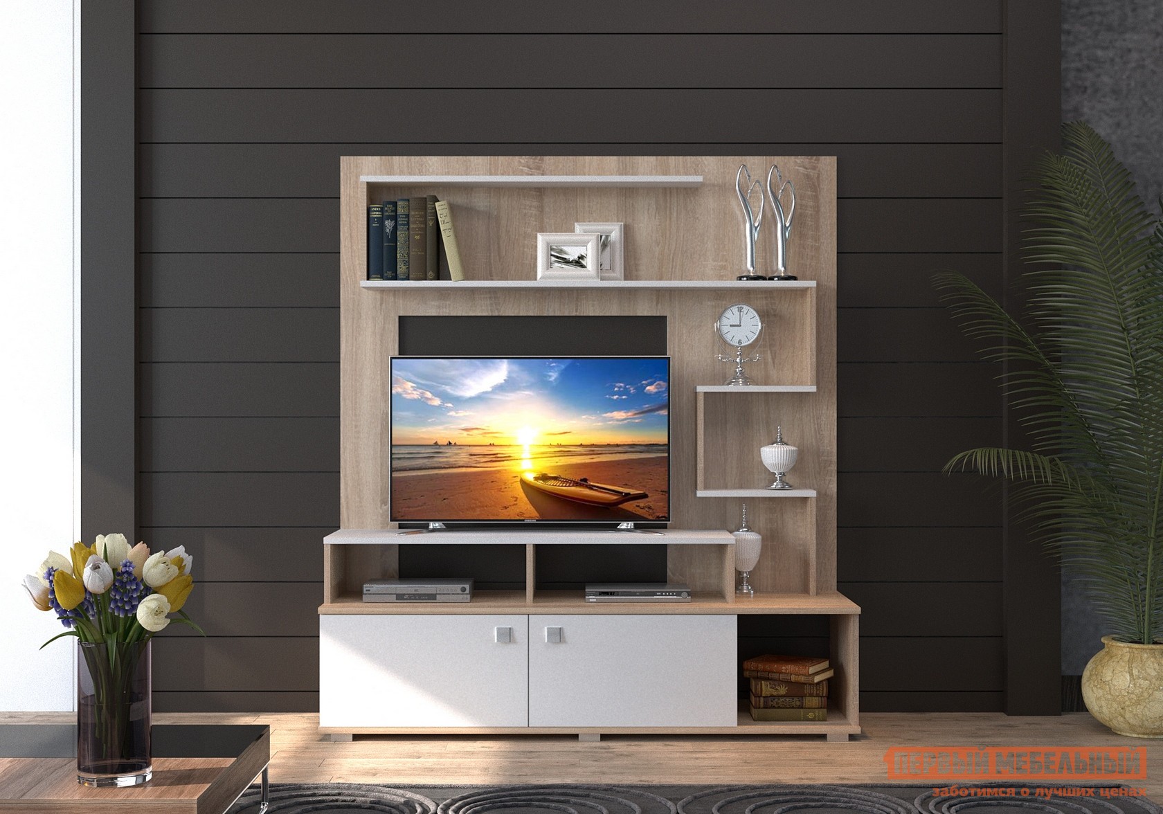 Гостиная  Монтаги Дуб Сонома / Белый