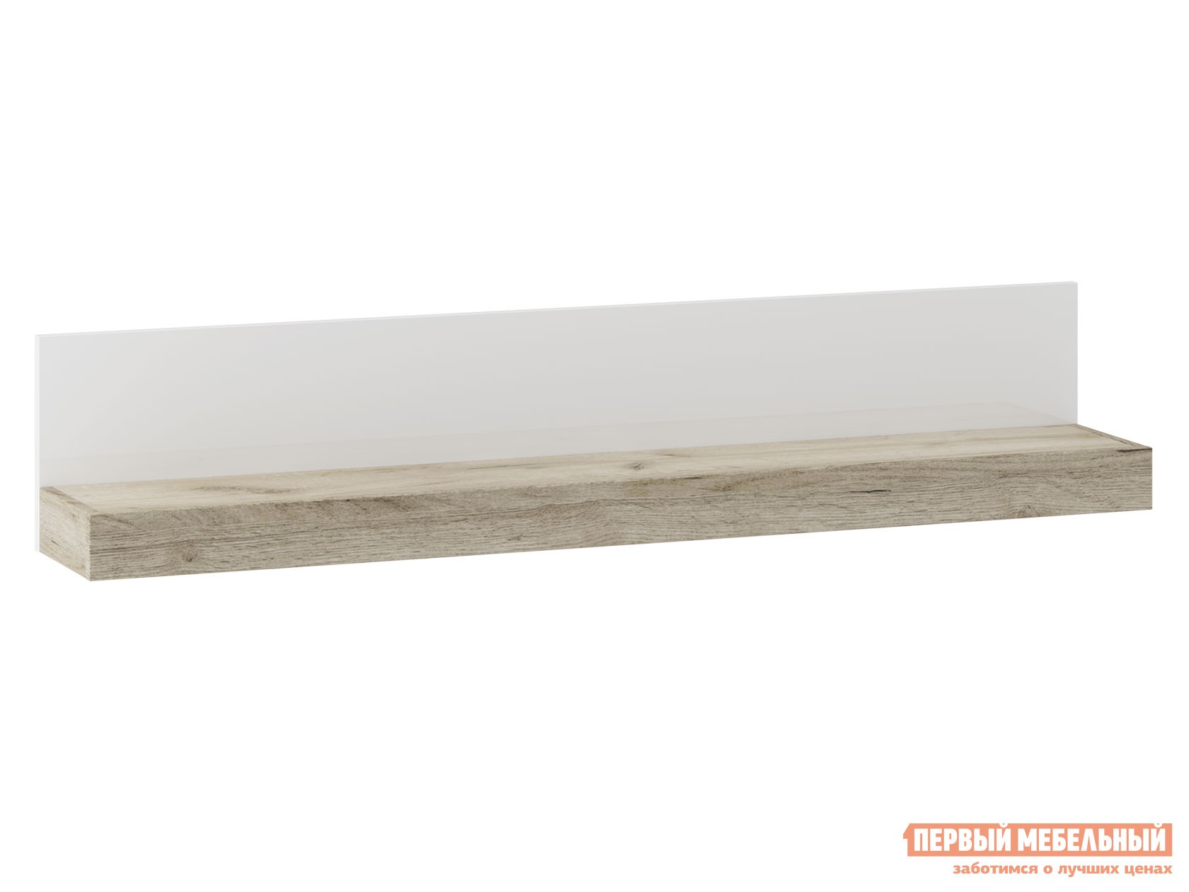 Настенная полка  Генезис Дуб серый Крафт / Белый глянец