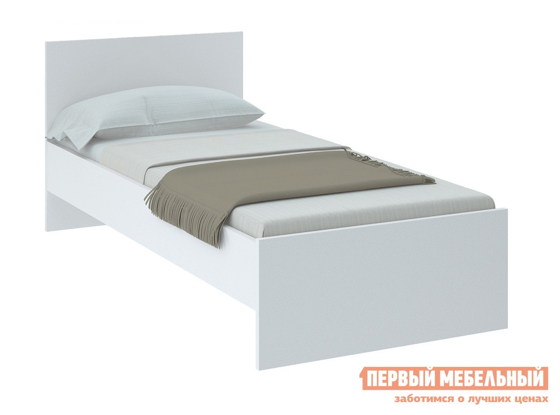 Односпальная кровать  Тиберия Белый, 90х200 см, С анатомическим основанием