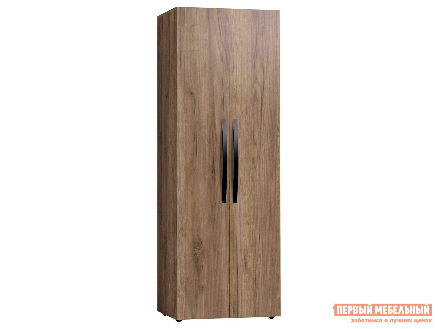 Распашной шкаф  Натура Дуб табачный Craft / Черный, Без зеркала