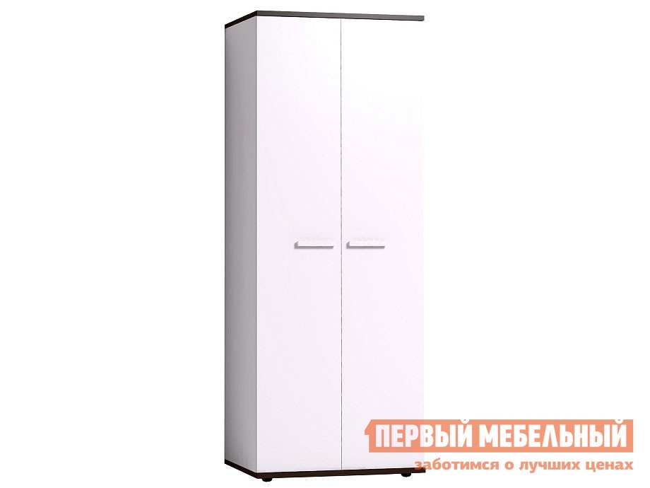 Распашной шкаф  Норвуд Белый / Орех шоколадный