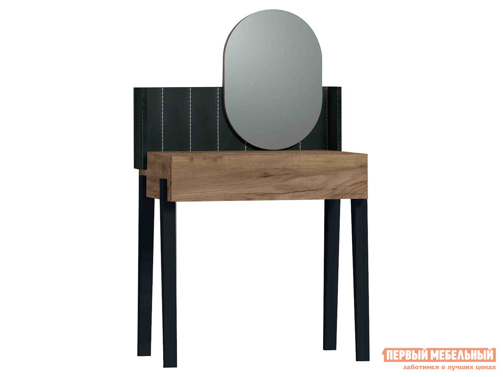 Туалетный столик  Натура Дуб табачный Craft / Черный, экокожа / Черный