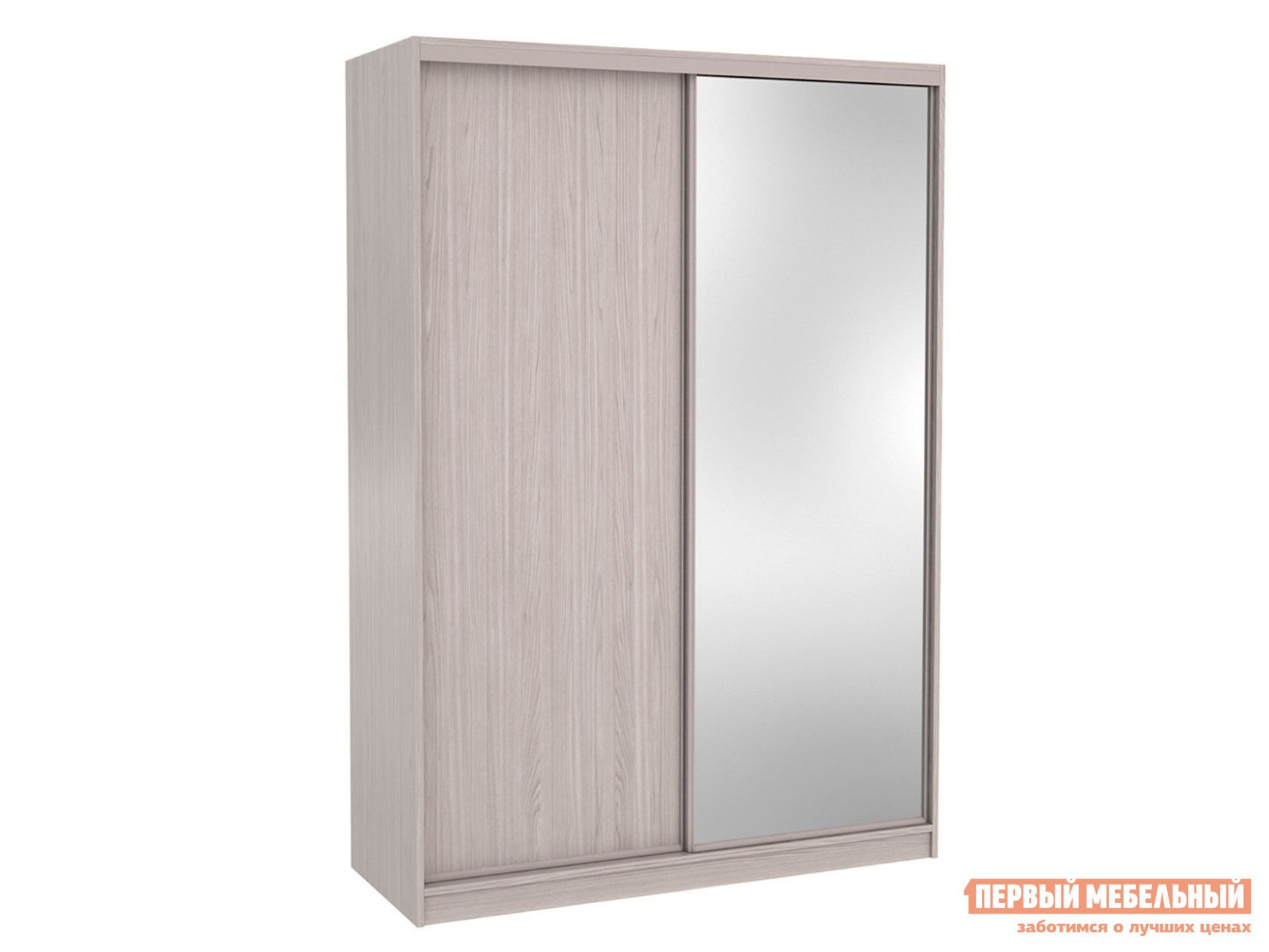 Шкаф-купе  Домашний 202 с зеркалом Бодега светлый, Без карниза