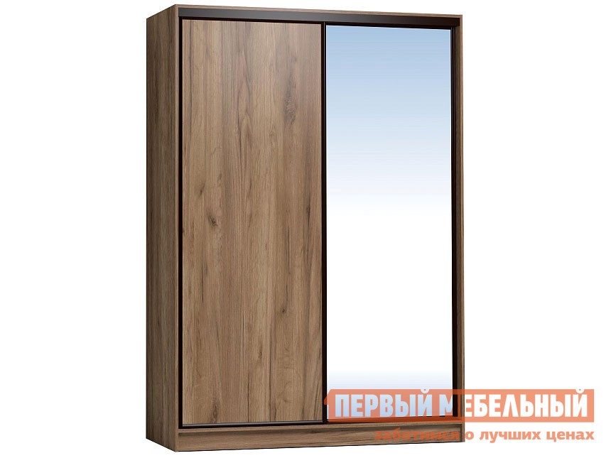 Шкаф-купе  Домашний 202 с зеркалом Дуб табачный Craft, Без карниза