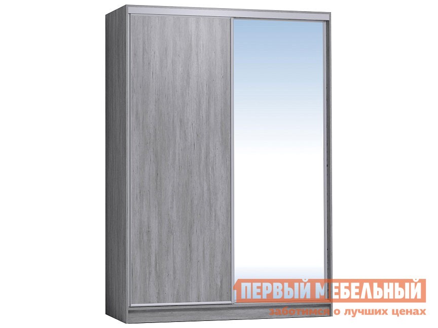 Шкаф-купе  Домашний 202 с зеркалом Atelier светлый, Без карниза