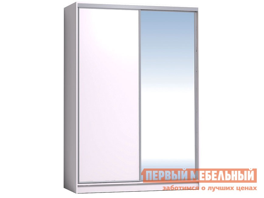 Шкаф-купе  Домашний 202 с зеркалом Белый, Без карниза