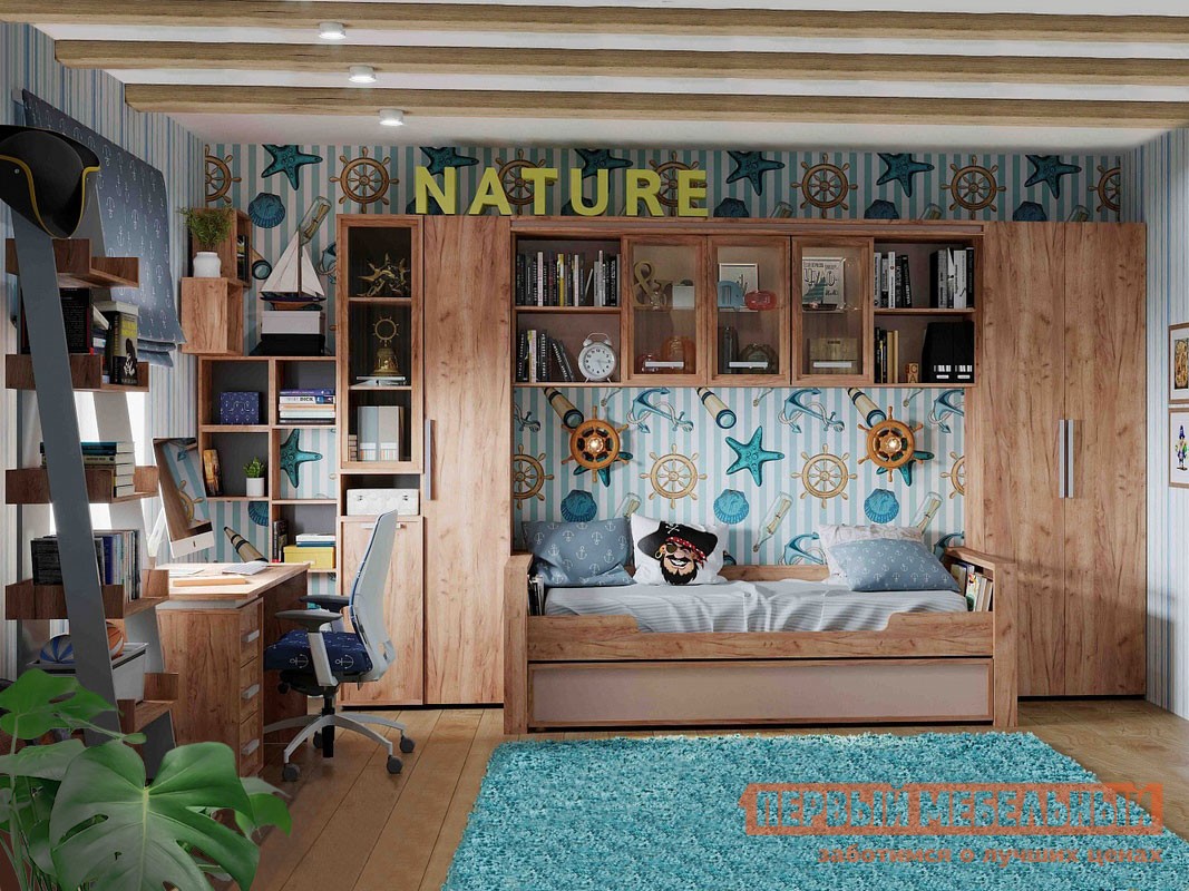 Комплект детской мебели  Натура Дуб табачный Craft / Мокко