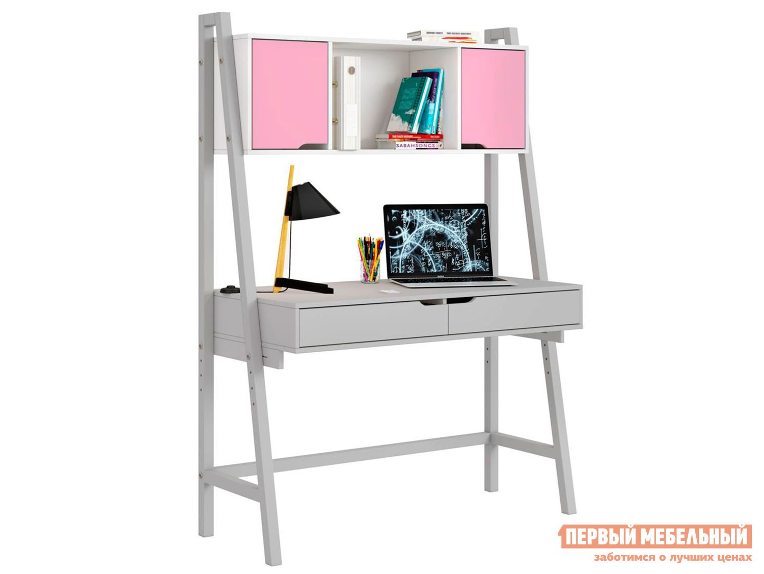Компьютерный стол  Mirum Серый / Розовый