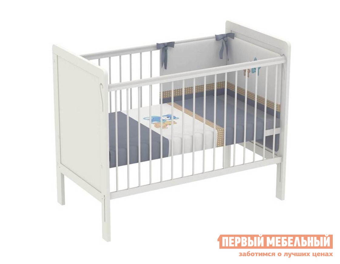 Кроватка для новорожденных  Полини Симпл Белый