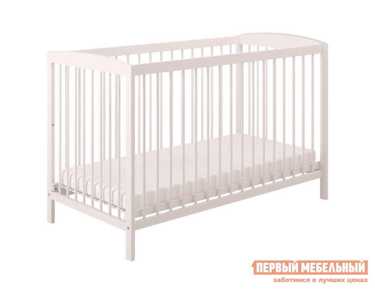 Кроватка для новорожденных  Полини Симпл 1 Белый