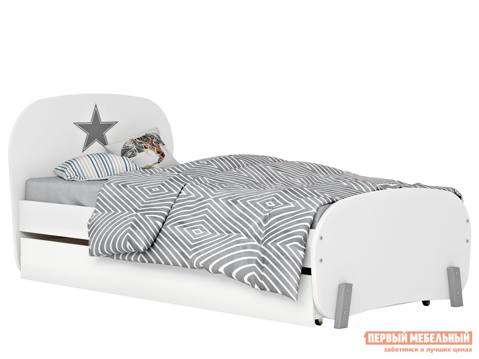 Детская кровать  Мирум с ящиком Белый