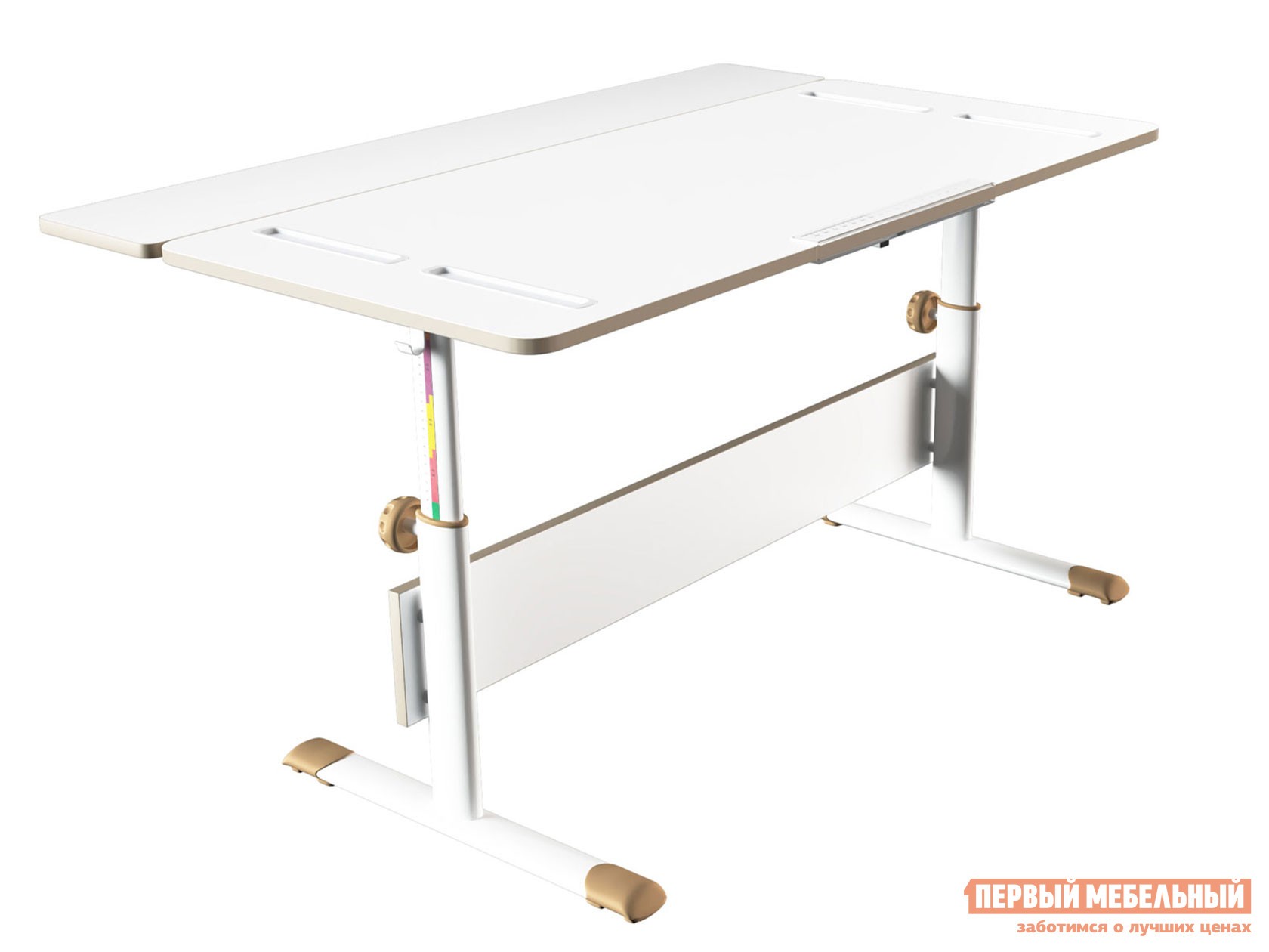 Парта  Сити D2 с задней приставкой Белый / Макиато