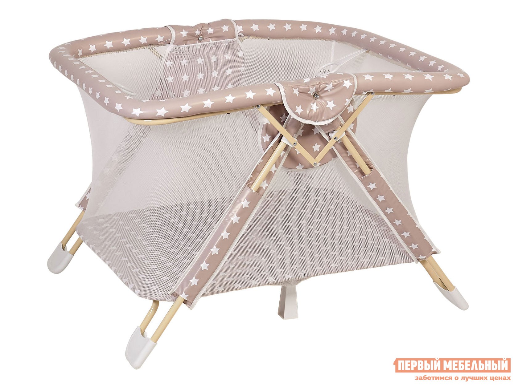 Манеж  Комфорт Звезды, макиато-белый