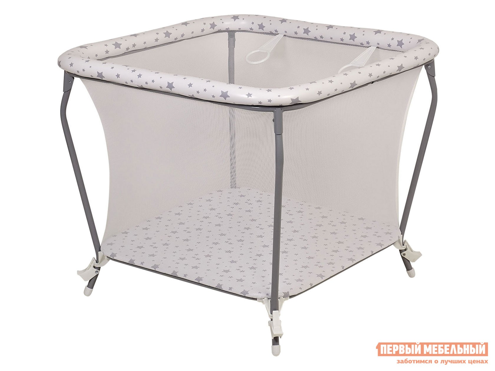 Манеж  Квадрат Звезды, белый-серый