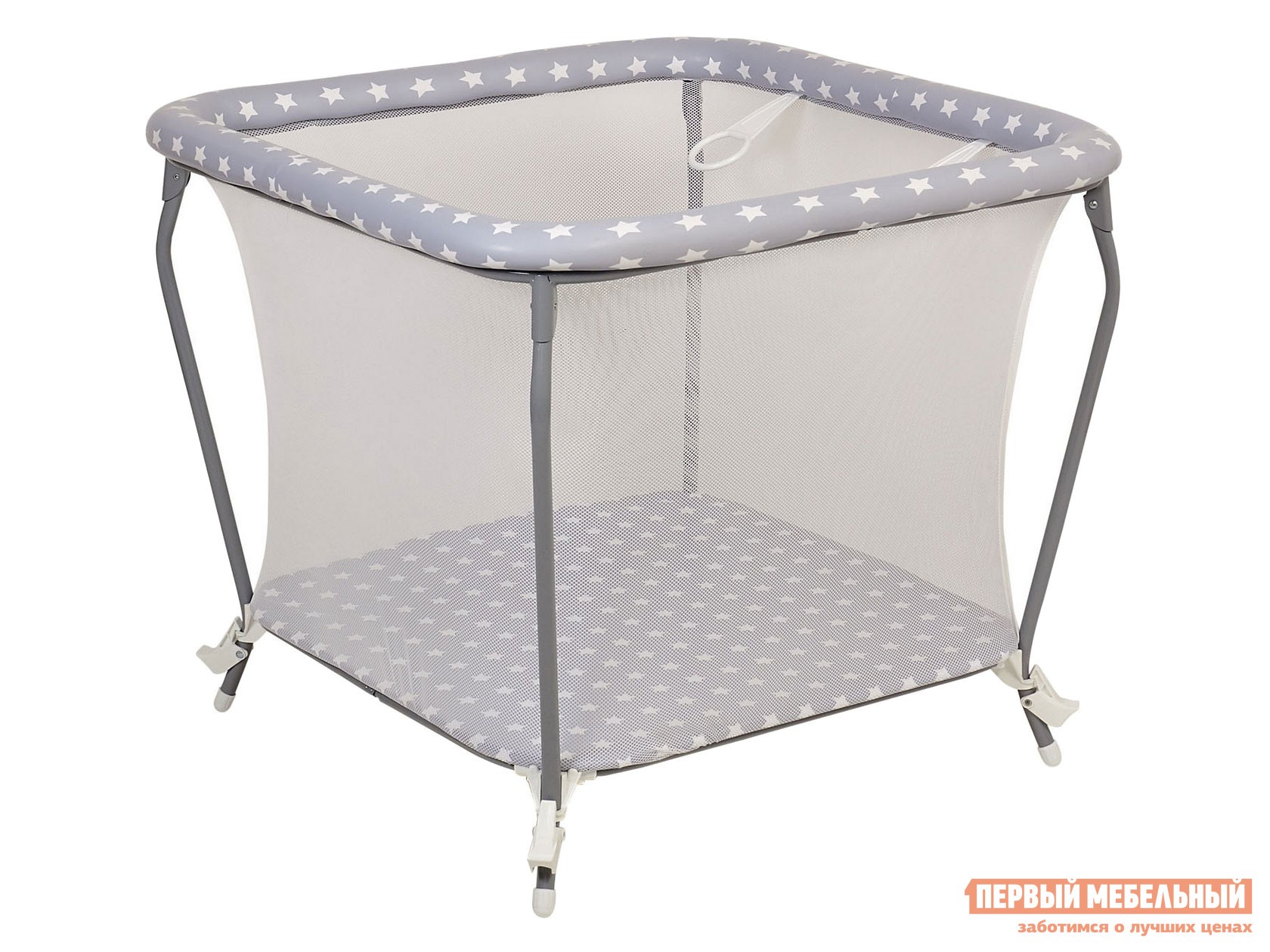 Манеж  Квадрат Звезды, серый-белый