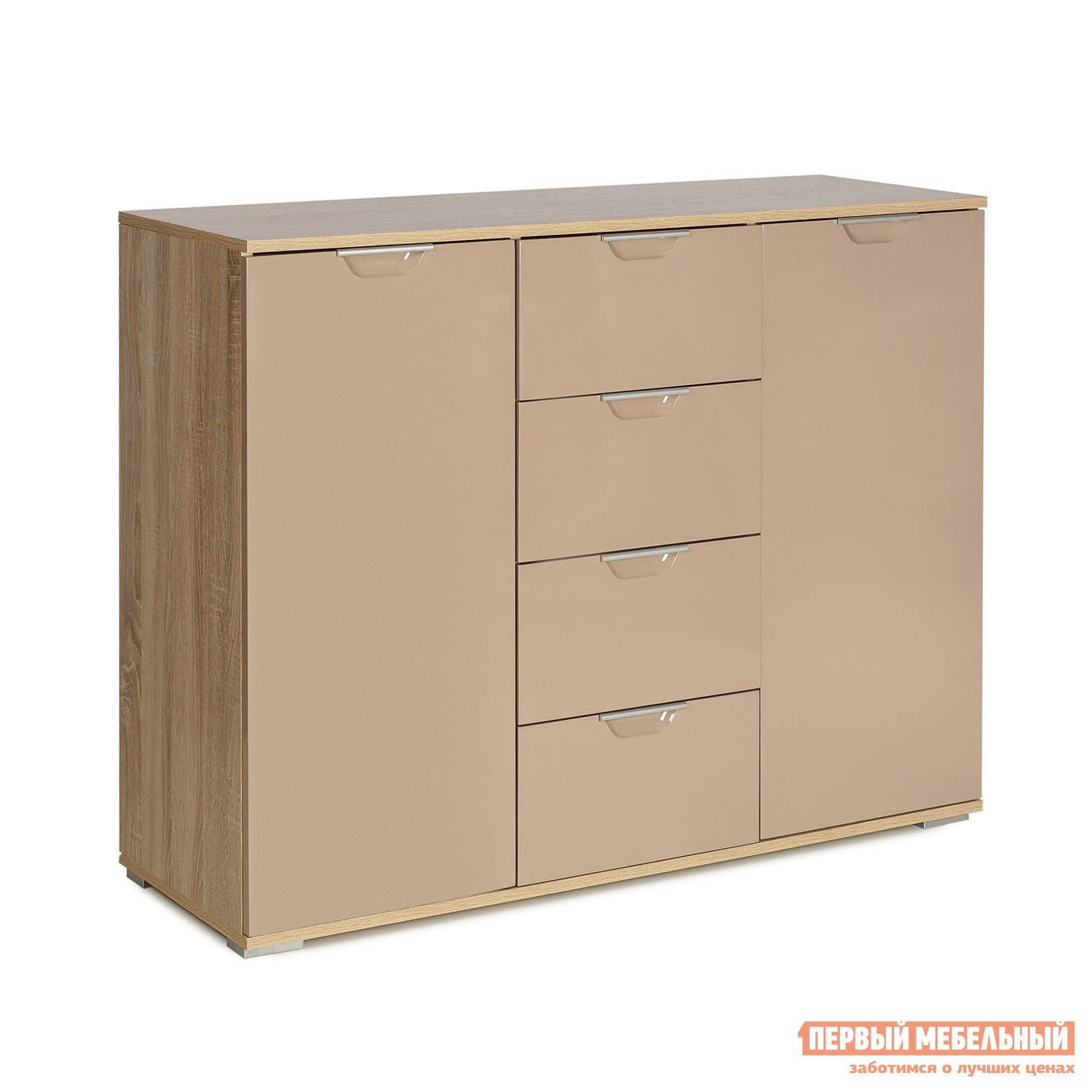 Комод  Лайн-4 Дуб Сонома / Мокко