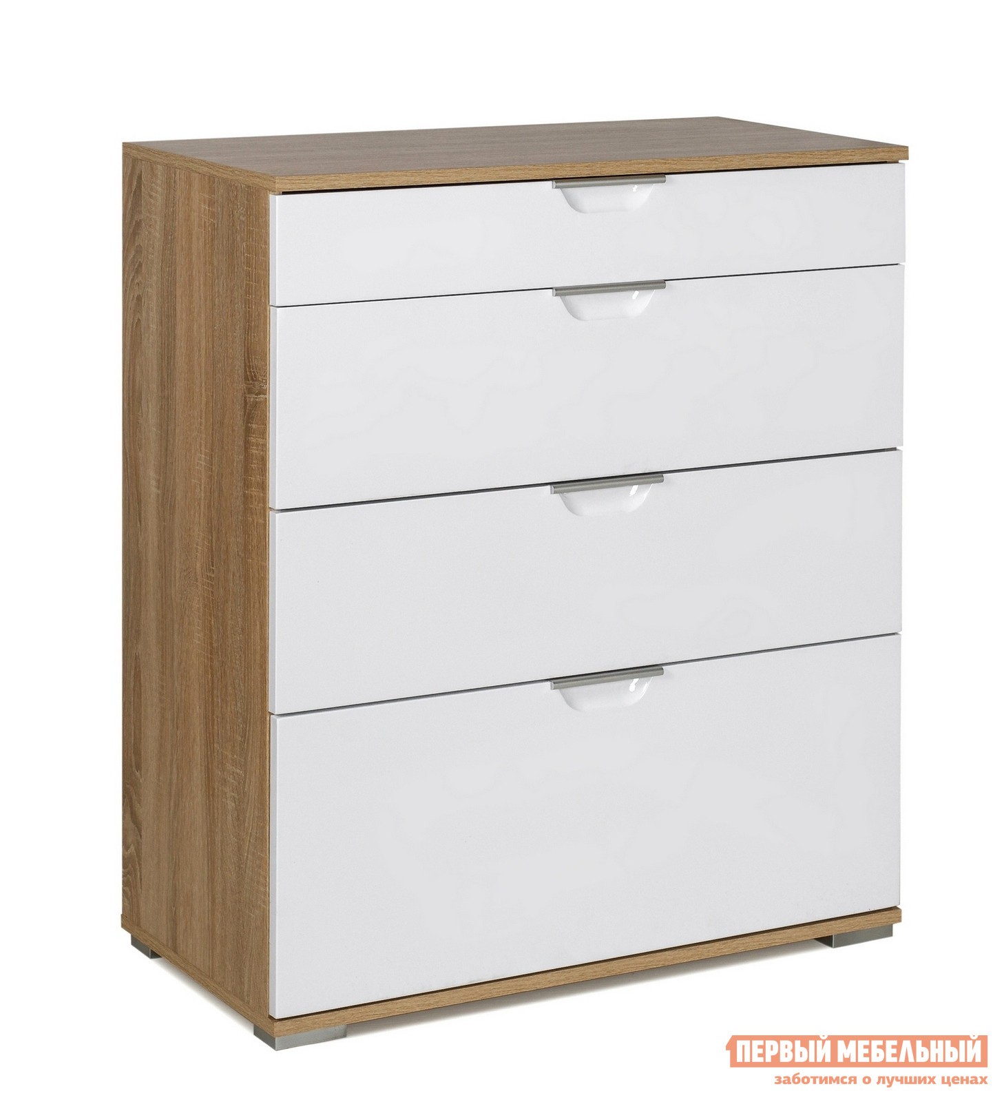Комод  Лайн-1 Дуб Сонома / Белый глянец
