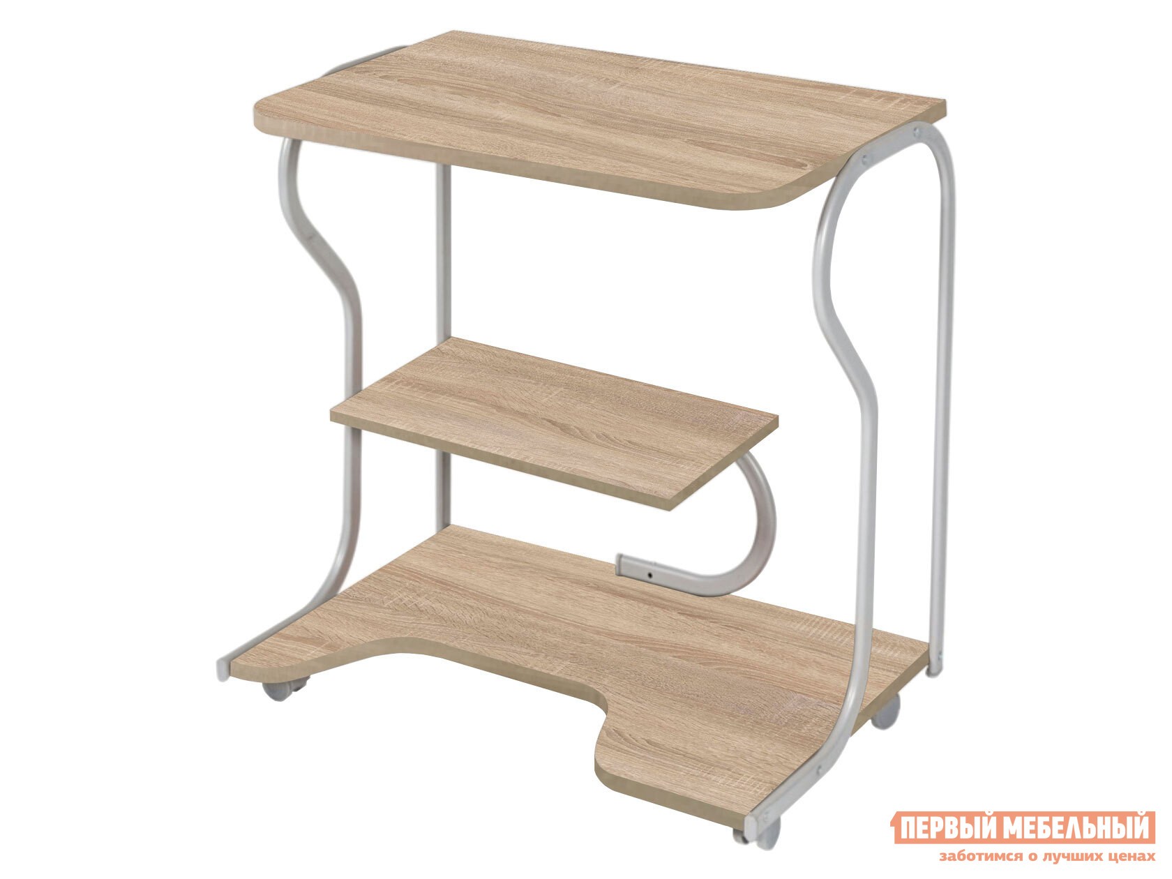 Столик для ноутбука  Практик-4 Дуб Сонома / Серебристый, металл