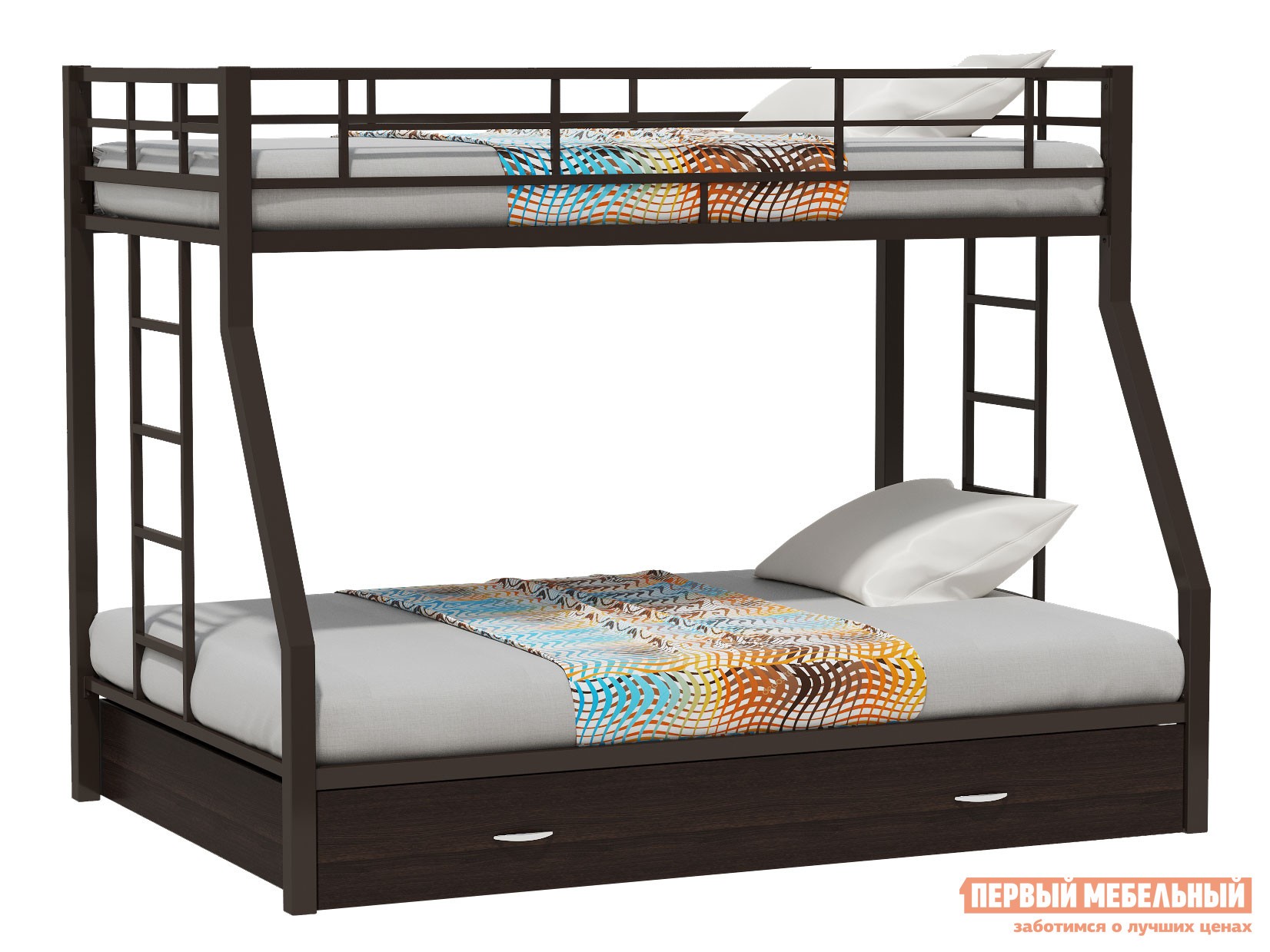 Двухъярусная кровать  Гранада Коричневый / Венге, С ящиком