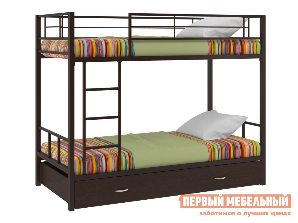 Двухъярусная кровать  Севилья 2 Коричневый / Венге, С ящиком