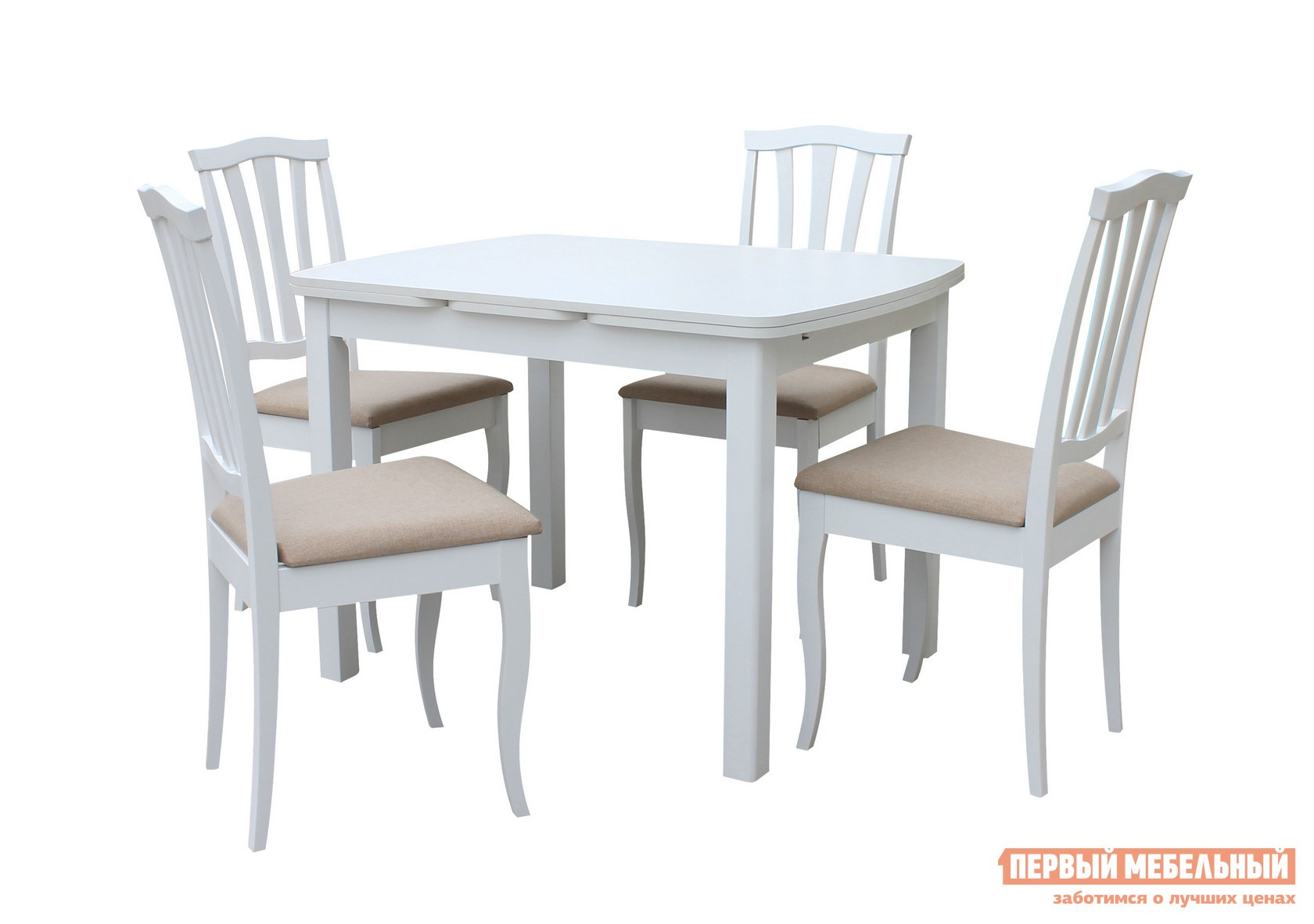 Обеденная группа для столовой и гостиной  Орлеан Сити Белый матовый / Белый